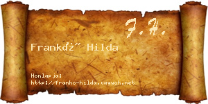 Frankó Hilda névjegykártya